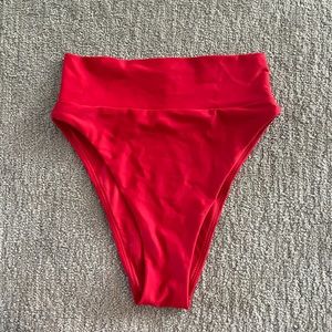 Aerie red high cut cheeky bikini bottoms